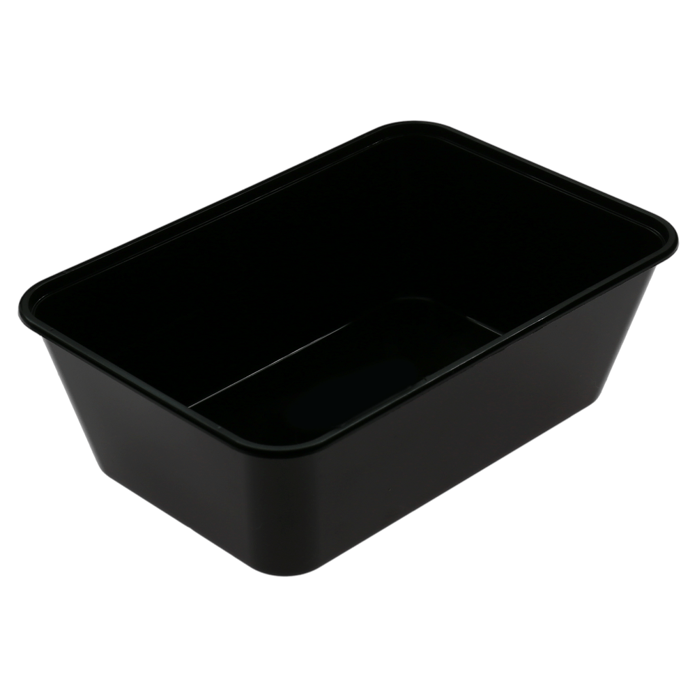 TPC 1000ml Rectangular Container Clear/Black