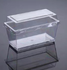 140mL Clear Mini Rectangular Dessert Container with Lid Set