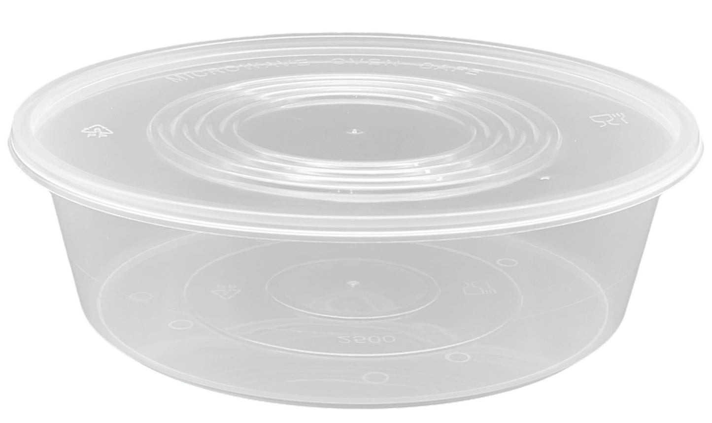 2500ml Round Plastic Container Set BLACK/CLEAR