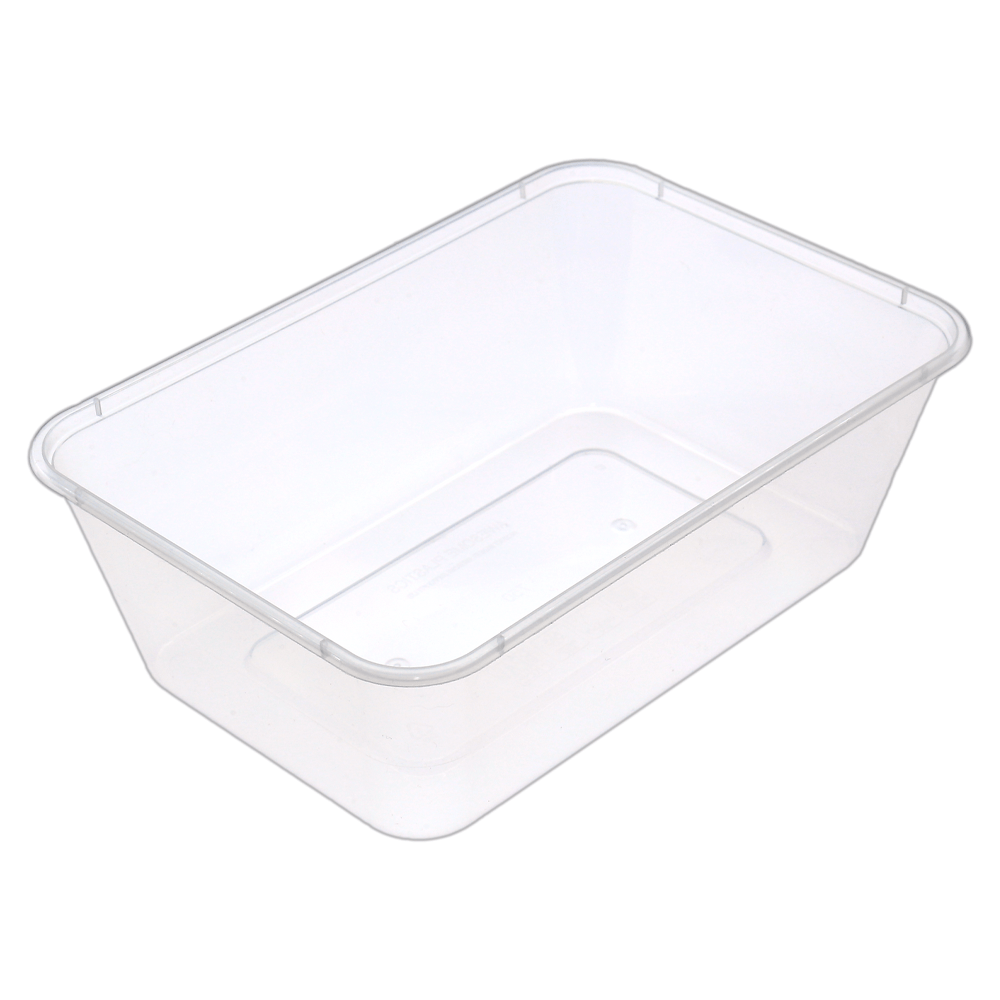 TPC 1000ml Rectangular Container Clear/Black