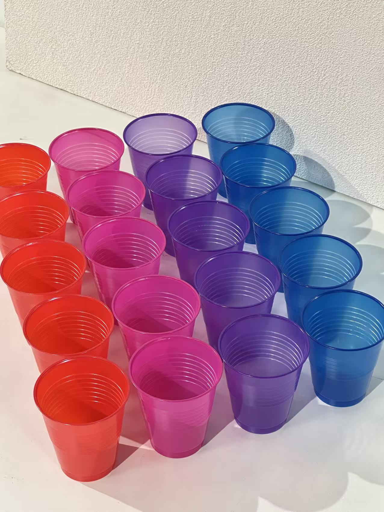 6oz Assorted Colour Plastic Cups