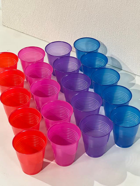 6oz Assorted Colour Plastic Cups