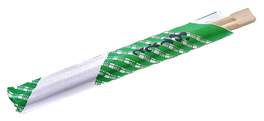 21cm Bamboo Twin Chopsticks 3/4 Paper Wrapped