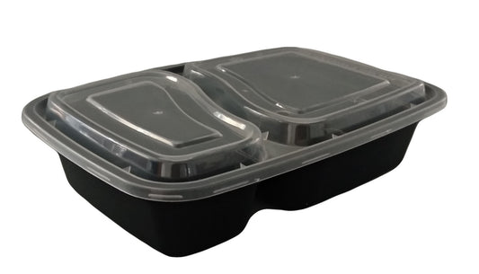 2/3/4 Compartment Clastic Container Set Black