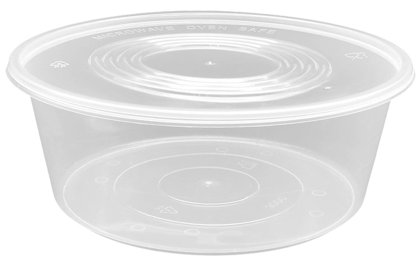 3000ml Round Plastic Container Set BLACK/CLEAR