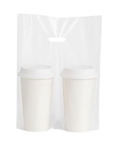 Double Cup Reusable Carry Bags Clear